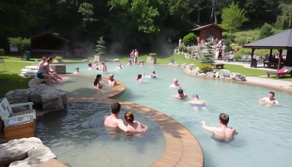 Image of Sijarinska Banja Spa Resort with people soaking in hot springs