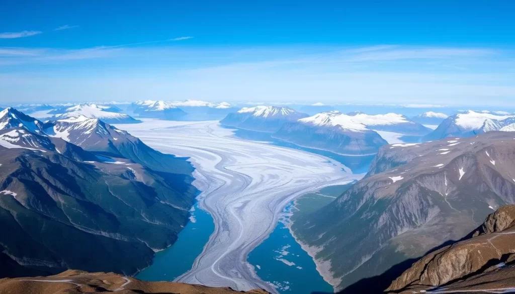 Image of Sirmilik National Park's vast Arctic landscape with glaciers and fjords.