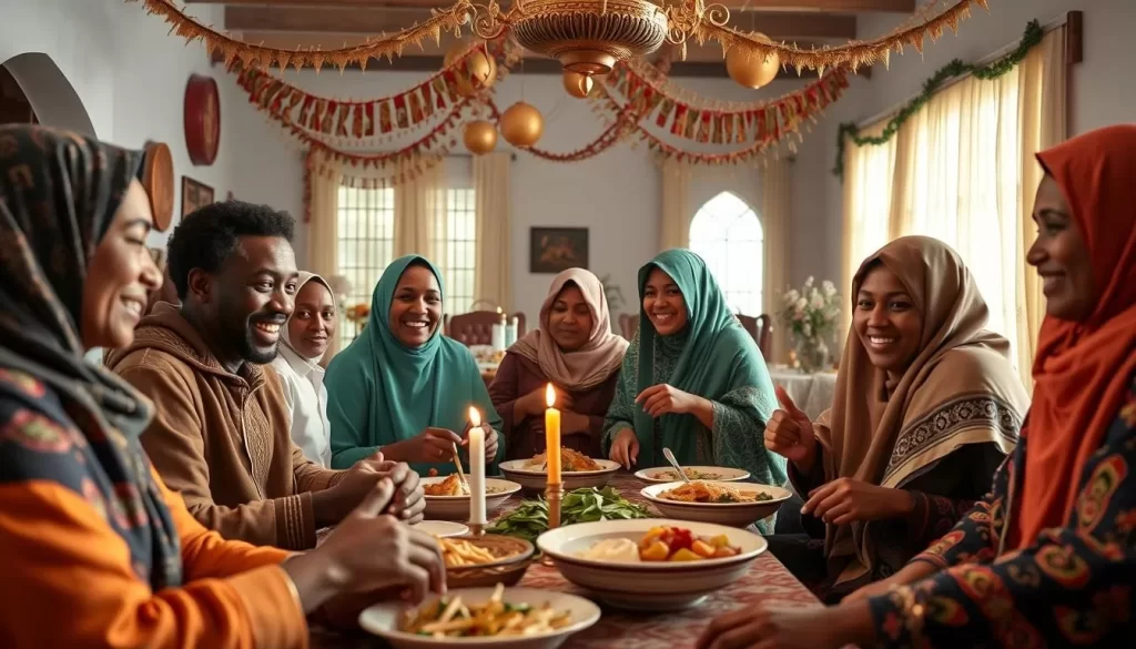 Image of Somali families gathering for Eid al-Adha celebrations