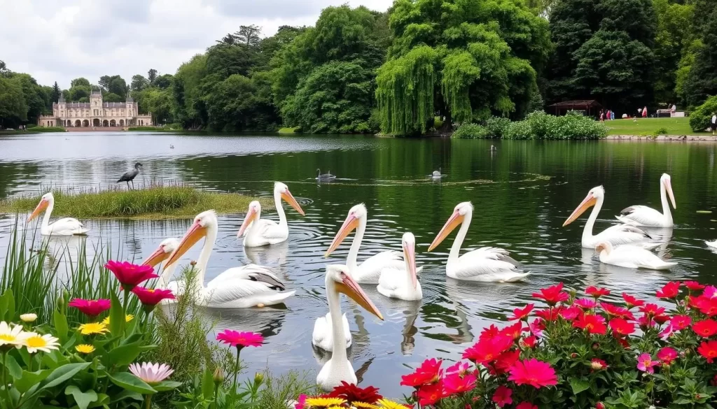 Image of St. James's Park Lake with Pelicans