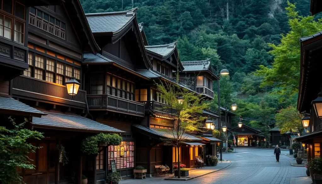 Image of Takayama's historic street with traditional wooden buildings