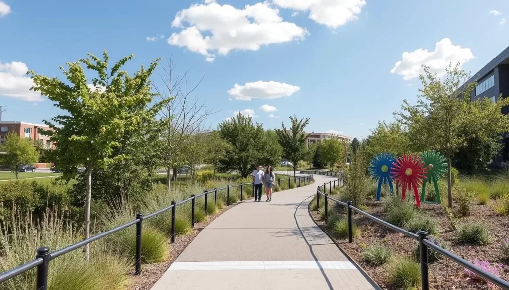 Image of The606 Elevated Park's trail and public art installations