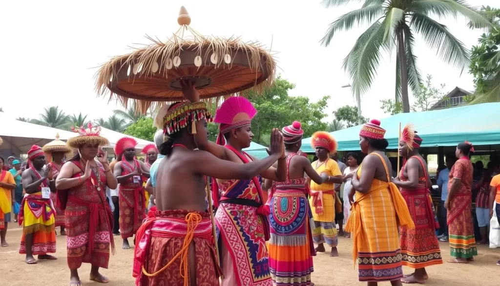 Image of Tobongu Lore Festival participants performing traditional rituals