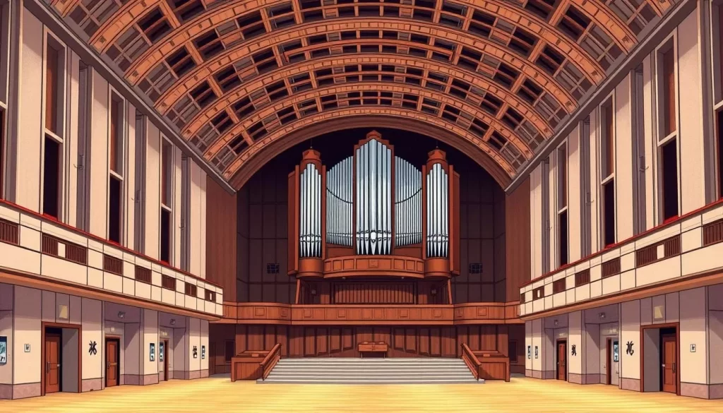 Image of Tokyo Metropolitan Theatre's Main Hall with a pipe organ