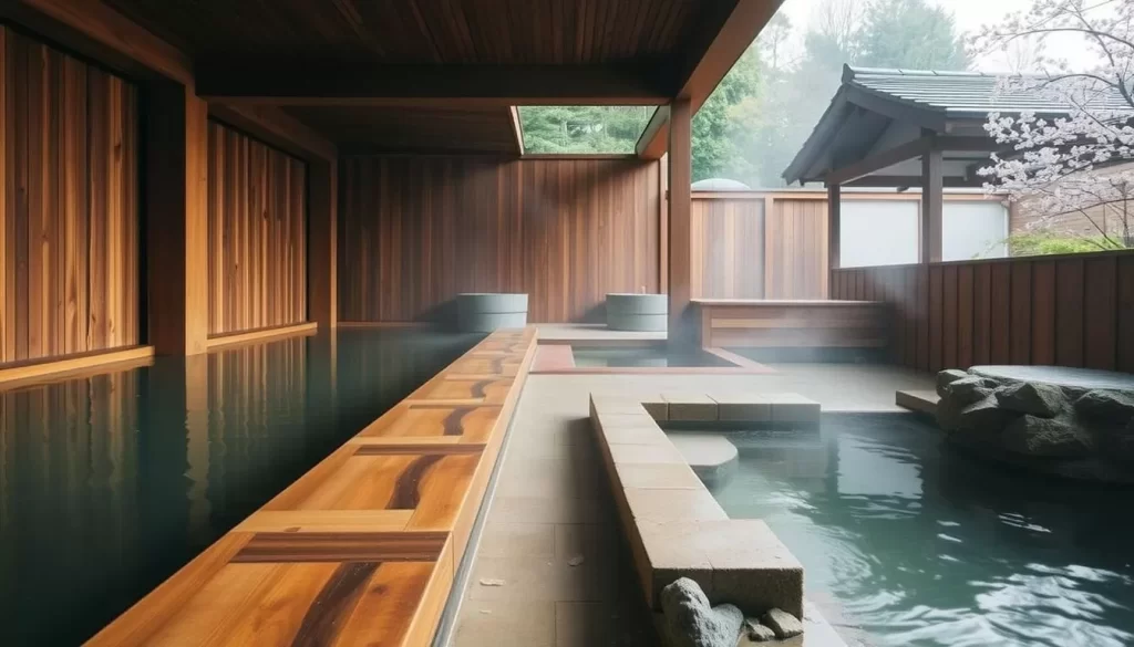 Image of Tokyo Somei onsen SAKURA's indoor cypress baths or open-air baths