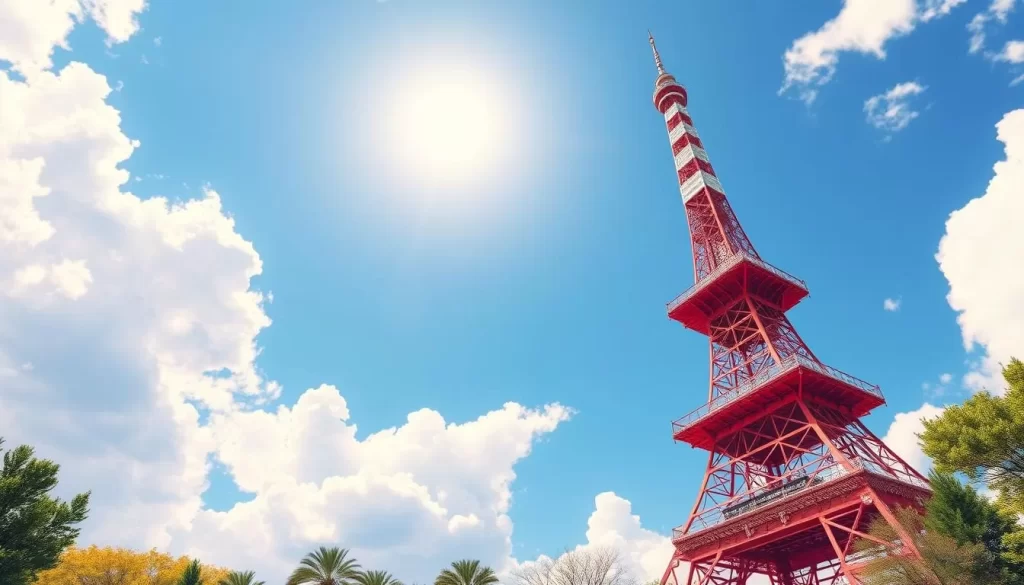 Image of Tōkyō Tower during a beautiful day with clear visibility