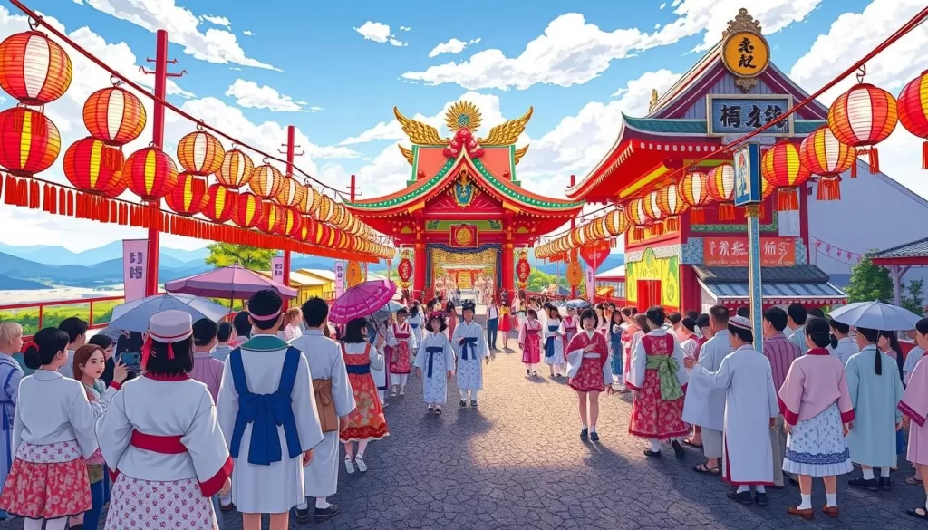 Image of Tono Meguritoroge Festival celebration in Iwate Prefecture, Japan