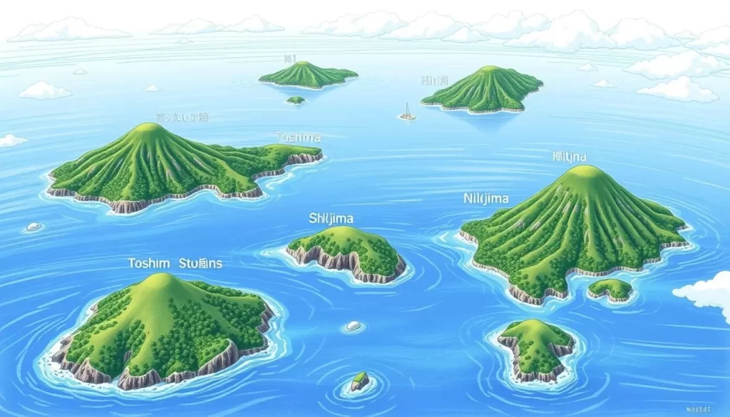 Image of Toshima, Niijima, and Shikinejima islands