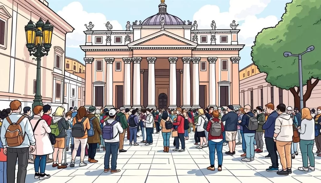 Image of Vatican Museums with long lines