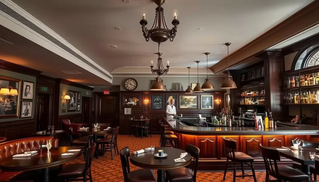 Image of Void restaurant's interior with a giant old-school bar