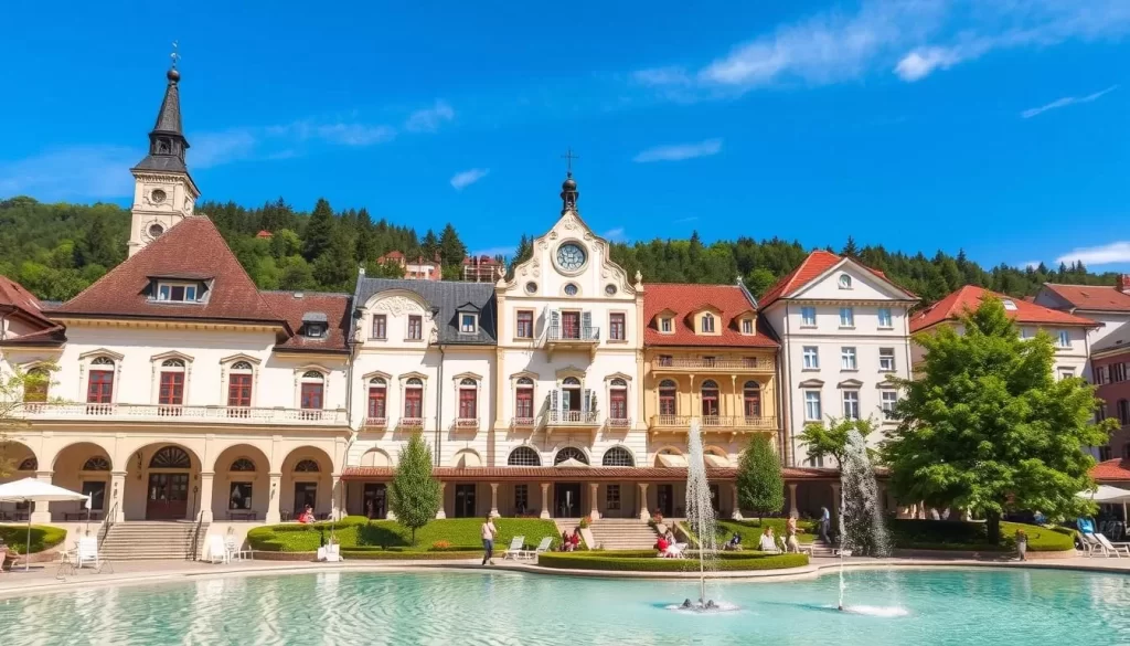 Image of Vrnjačka Banja spa town with its elegant architecture and mineral springs