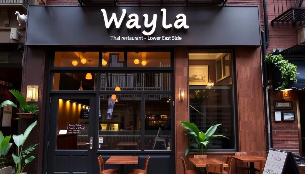 Image of Wayla Thai restaurant's exterior or interior on the Lower East Side