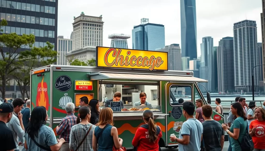 Image of a Chicago food truck serving a popular dish
