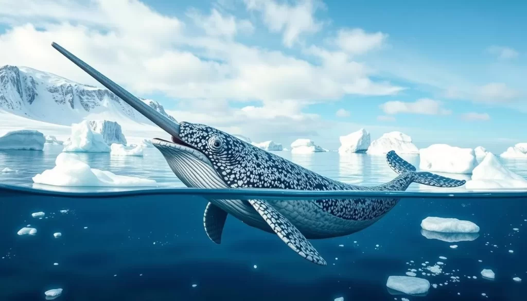 Image of a Narwhal in the Arctic waters