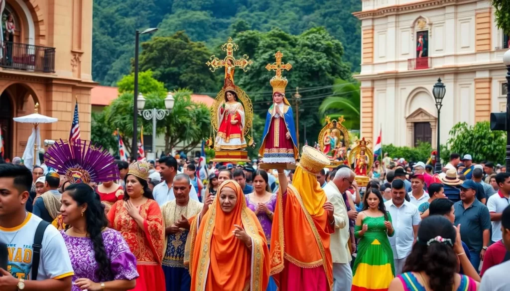 Image of a Semana Santa procession in El Salvador
