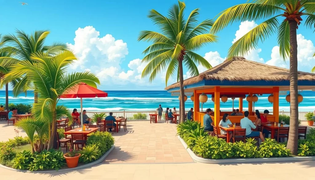 Image of a beachfront restaurant in Playa Venao