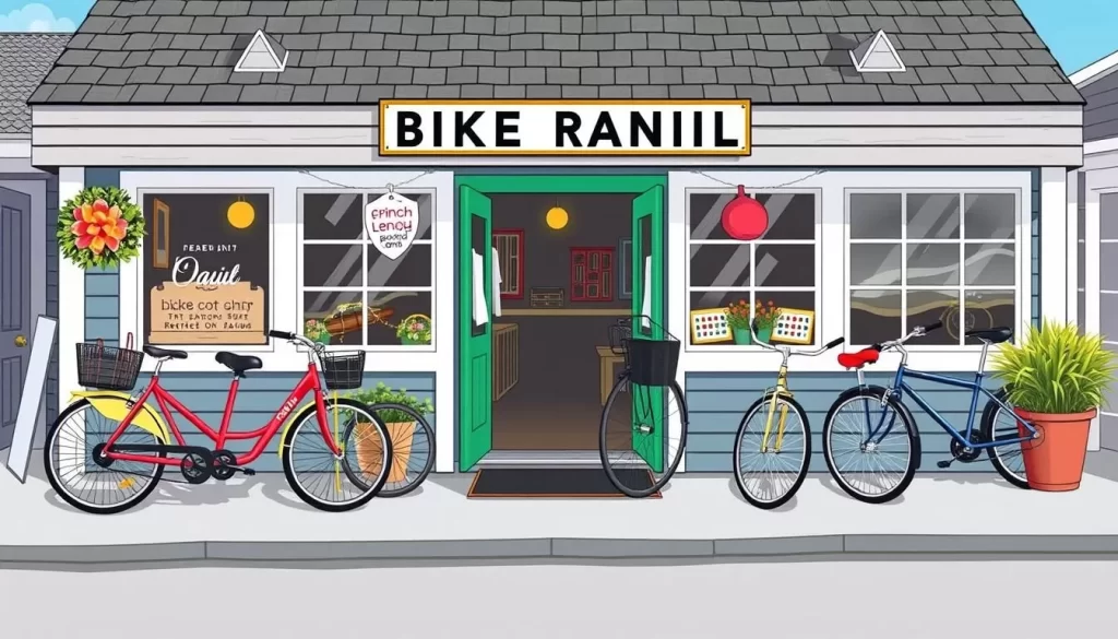 Image of a bike rental shop in North Rustico, PEI