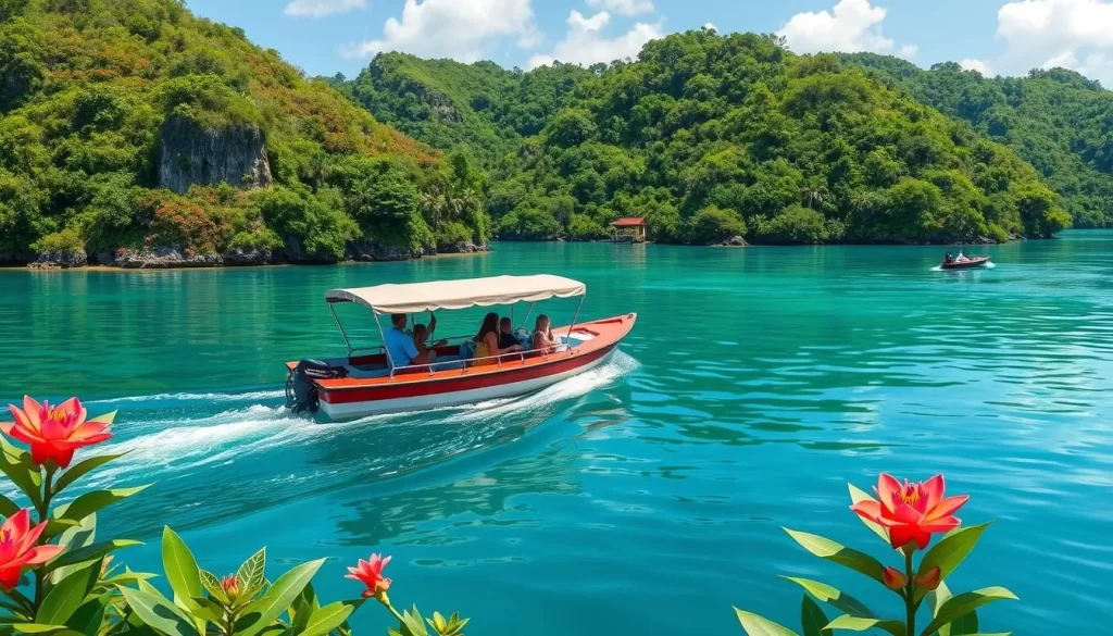Image of a boat tour navigating through Las Isletas de Granada