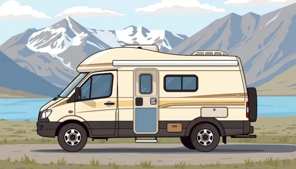 Image of a campervan rental in Yukon, ready for adventure