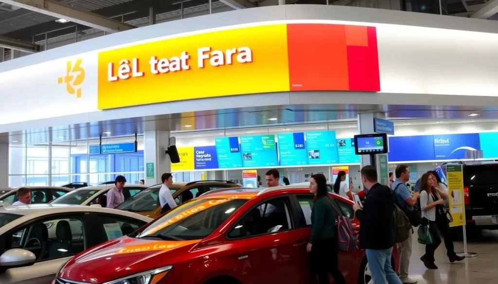 Image of a car rental counter at Los Angeles International Airport