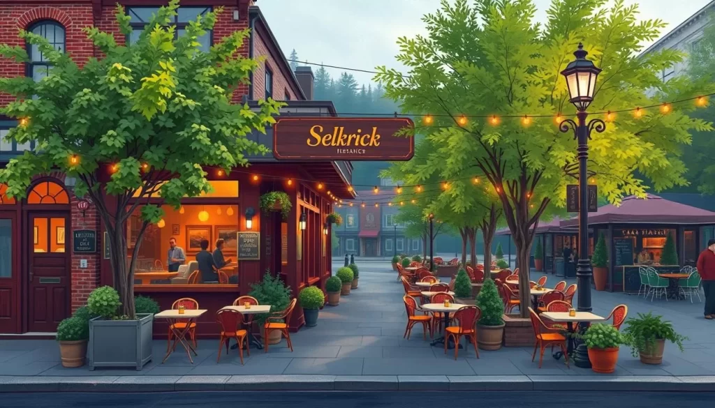 Image of a cozy downtown Selkirk restaurant with outdoor seating