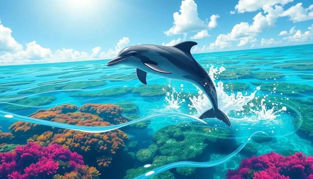 Image of a dolphin encounter in Roatán