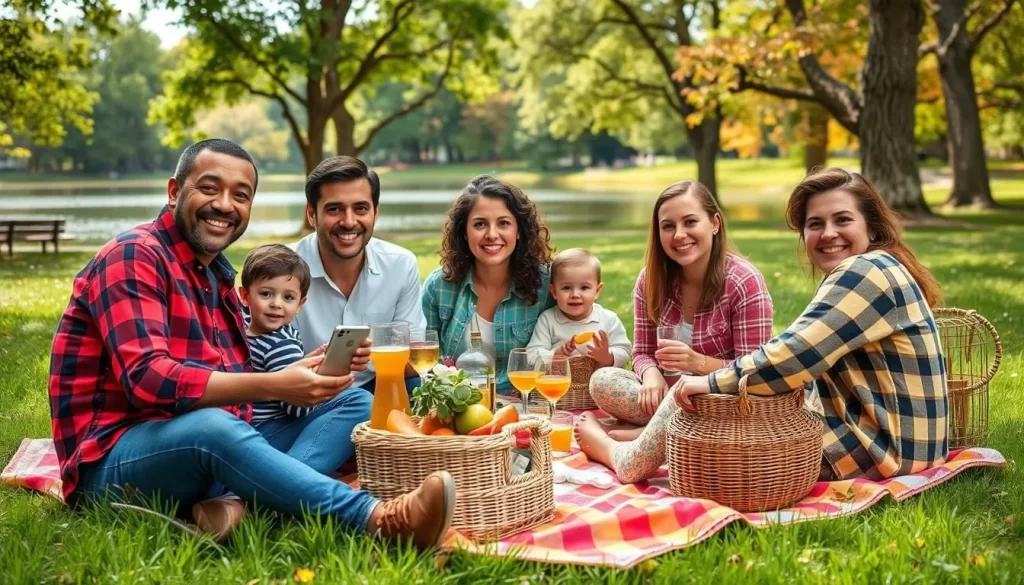 Image of a family enjoying a picnic in one of Cross Lake's scenic parks.