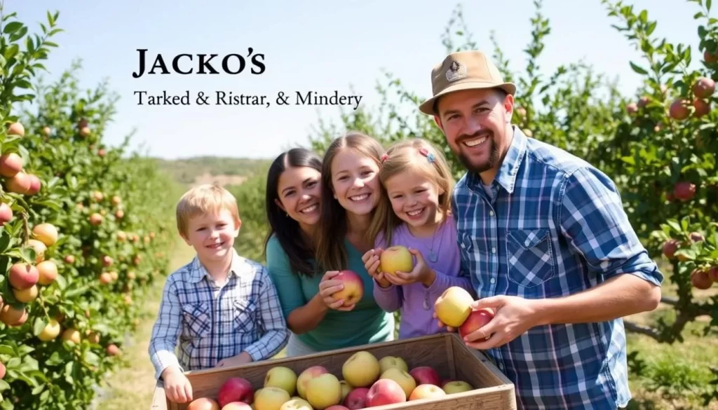 Image of a family picking apples at Jackson's Orchard & Nursery