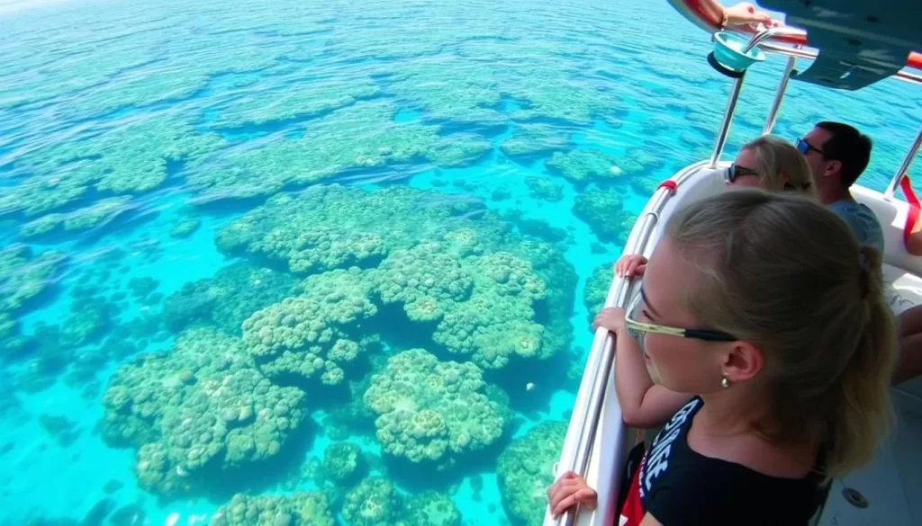 Image of a glass-bottom boat tour in Roatán