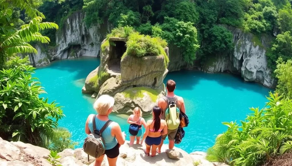 Image of a guided tour group at Semuc Champey