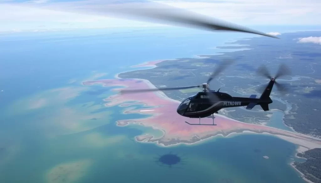 Image of a helicopter tour over Hudson Bay