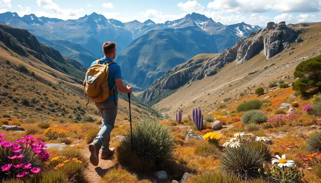 Image of a hiker in one of Spain's national parks