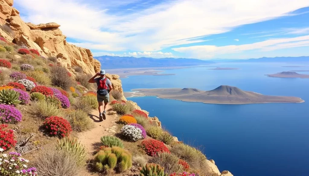 Image of a hiker on Antelope Island trails