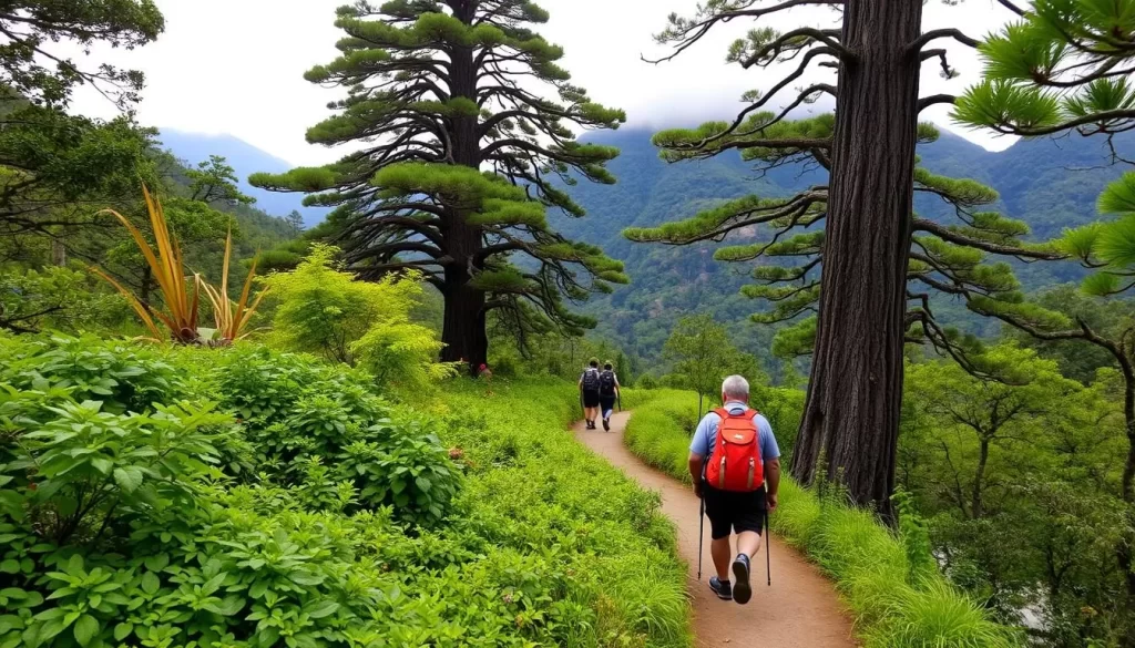 Image of a hiker on a Yakushima trail