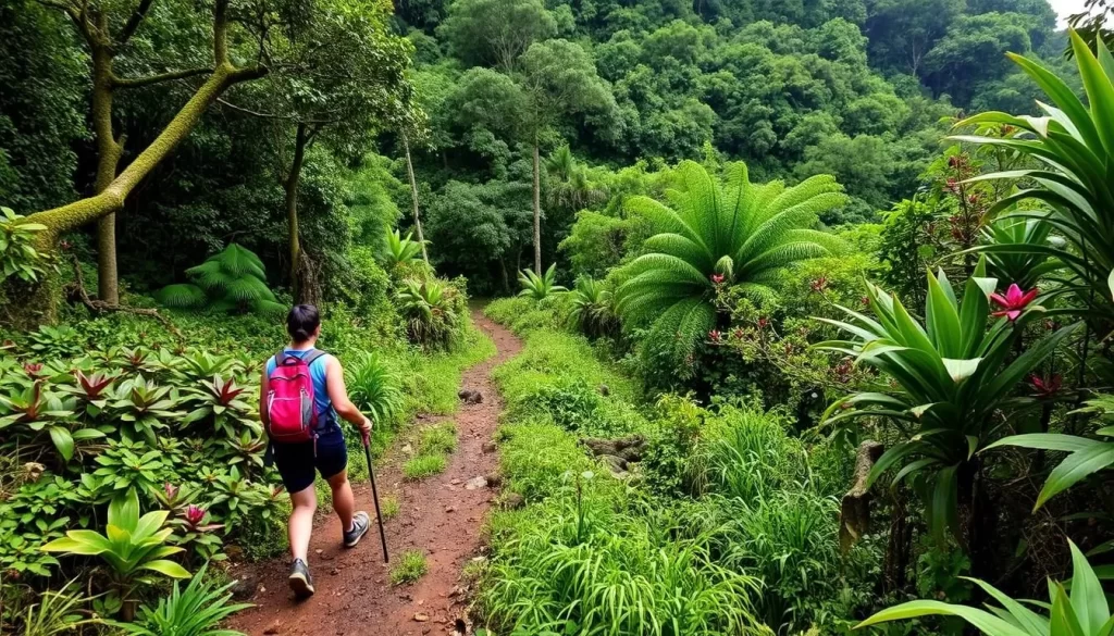 Image of a hiker on a trail in Corcovado National Park