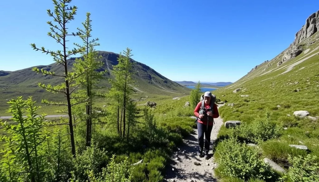 Image of a hiker on the Itijjagiaq Trail in Katannilik Territorial Park