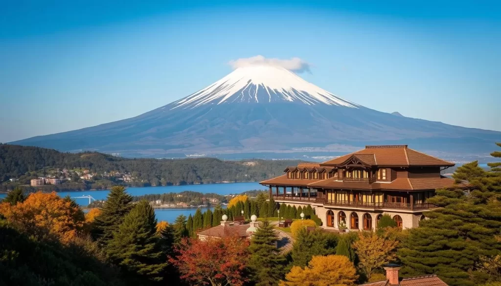 Image of a hotel near Mount Fuji