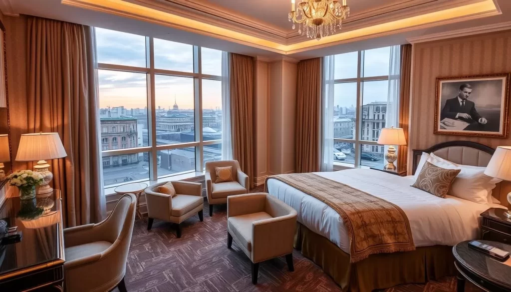 Image of a luxurious hotel room in Kyiv