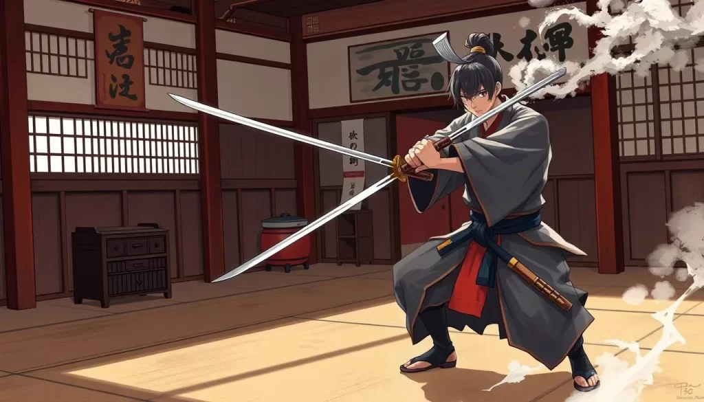 Image of a person participating in a samurai sword training session