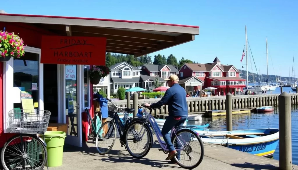 Image of a person renting a bike in Friday Harbor