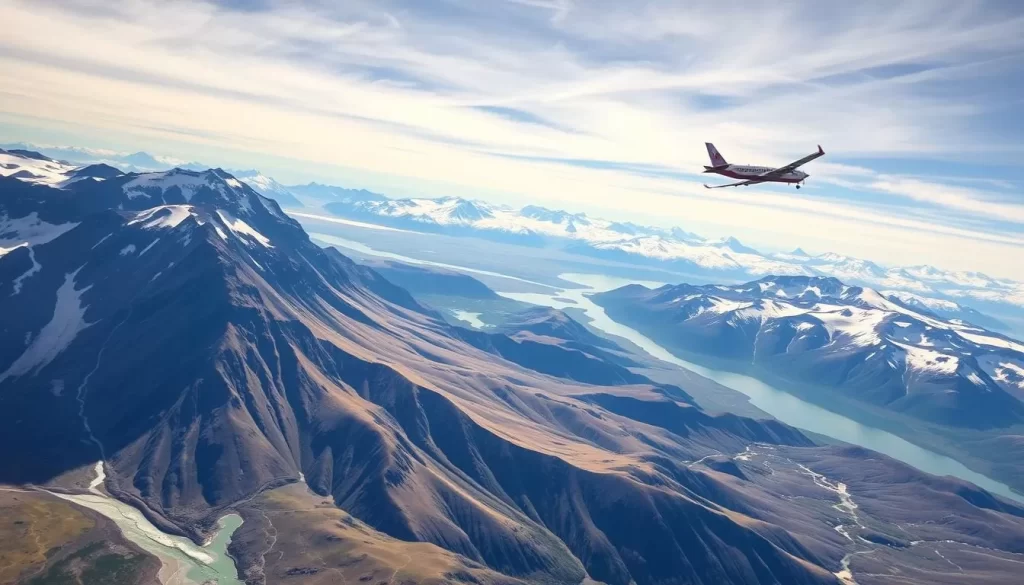Image of a plane flying over Quttinirpaaq National Park
