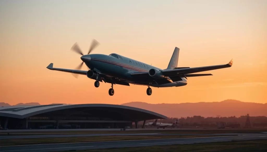 Image of a plane landing at Nikola Tesla Airport