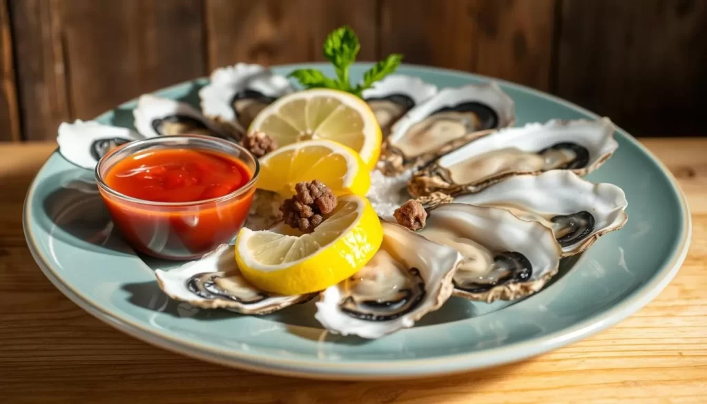 Image of a plate of freshly harvested Malpeque oysters