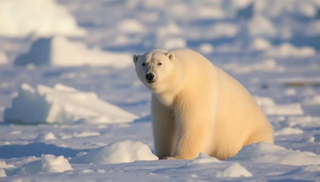 Image of a polar bear in its natural habitat near Iqaluit