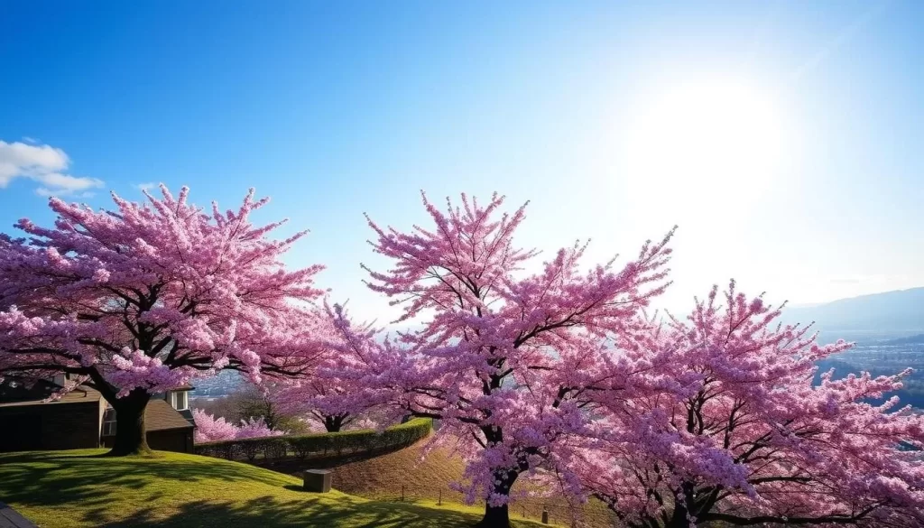 Image of a popular cherry blossom viewing spot in Kanagawa