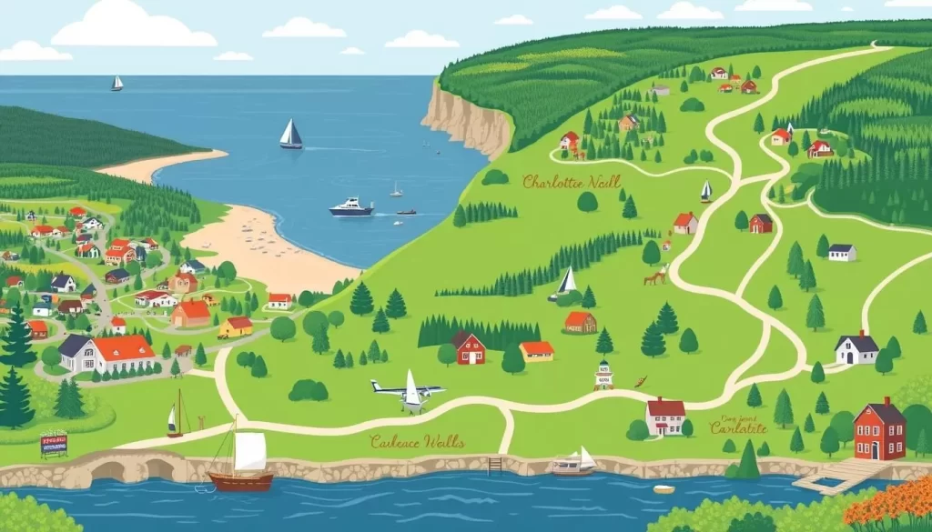 Image of a scenic day trip route from Charlottetown