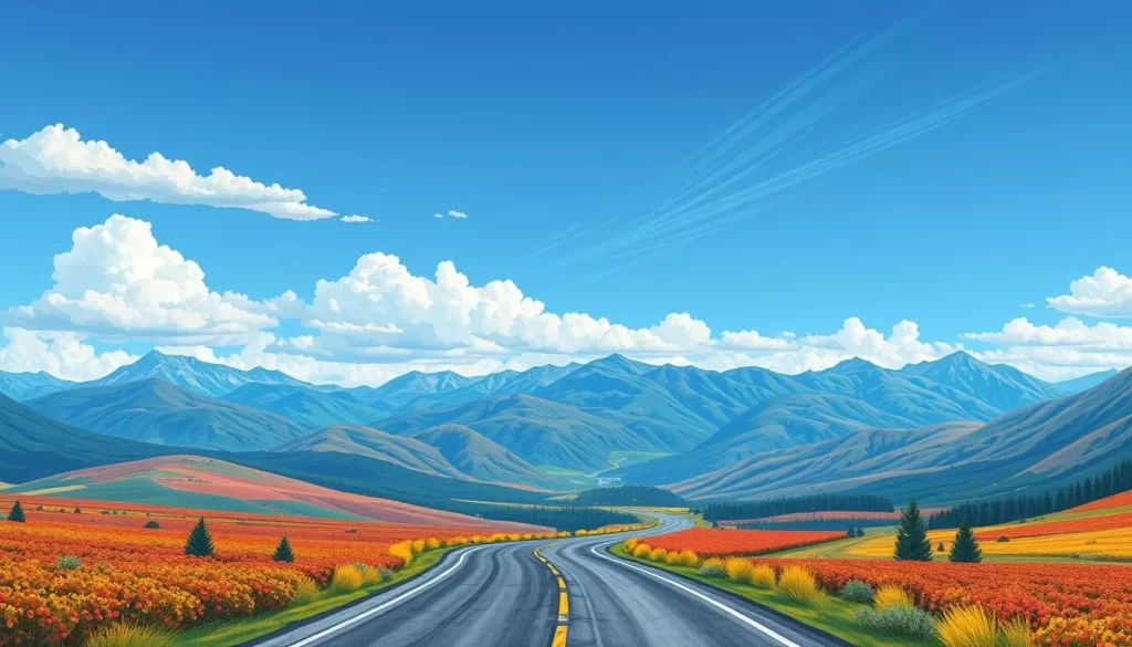 Image of a scenic road leading out of Gimli towards the north