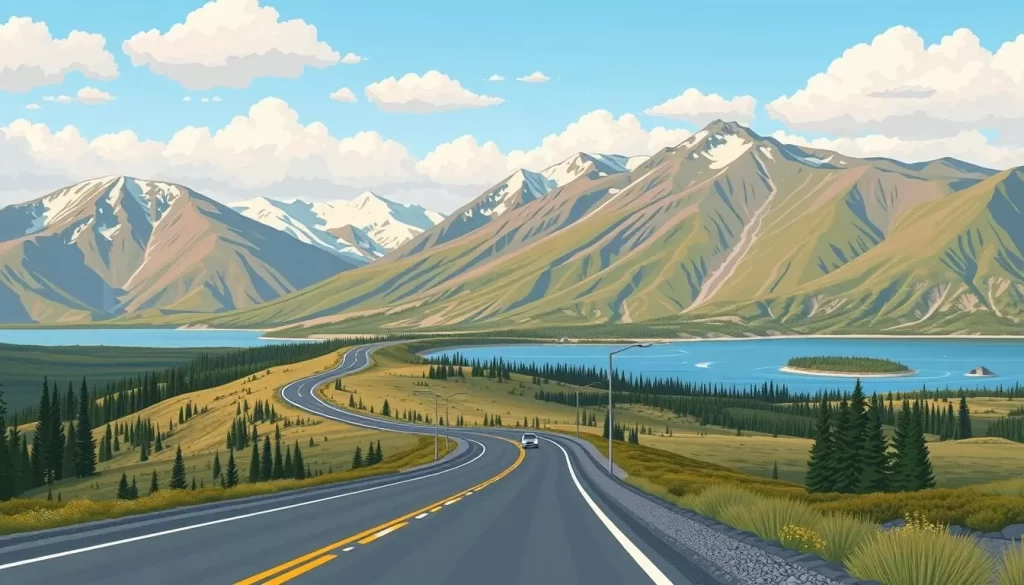 Image of a scenic road trip route in Northwest Territories