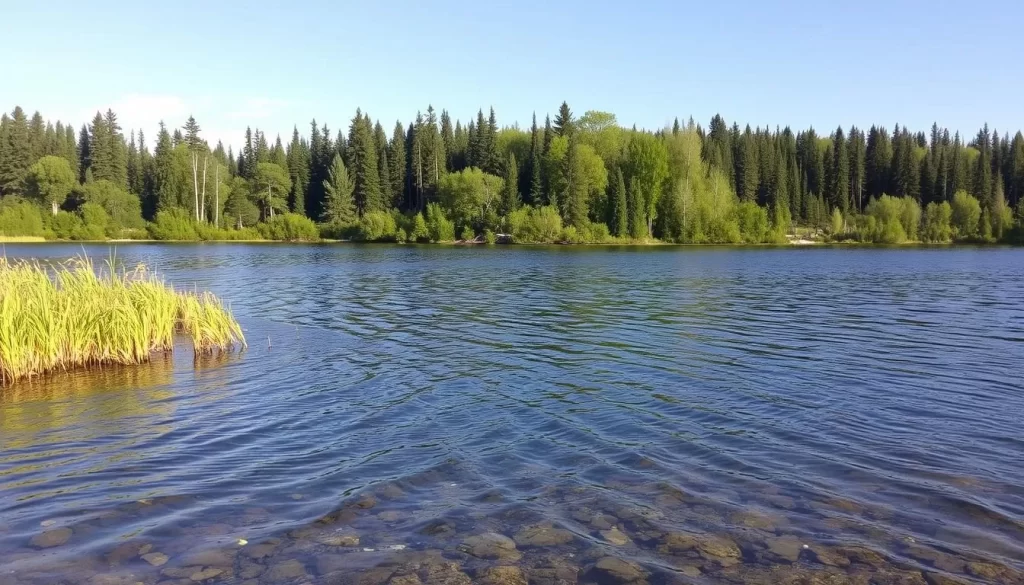 Image of a serene fishing spot at Black Lake, Manitoba