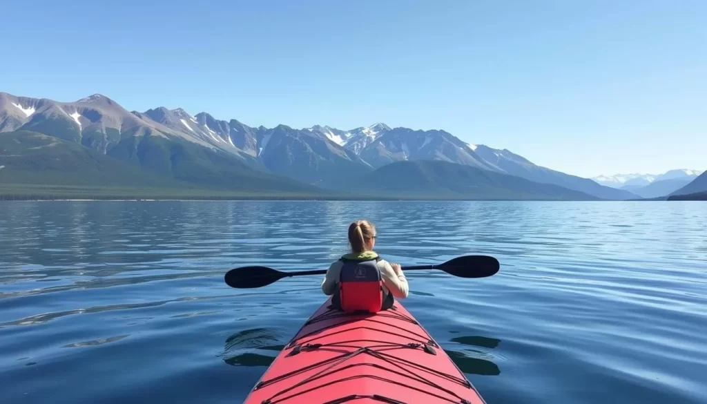 Image of a serene kayaking trip on Great Slave Lake